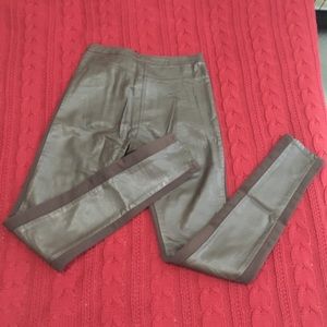 EUC brown faux leather skinny pants